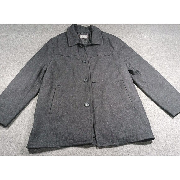 Merona Mens Black Wool Peacoat Jacket Winter Coat Large - Picture 5 of 16